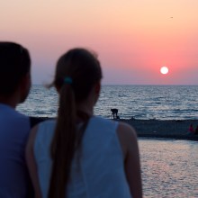 Закат над Чёрным морем в Сочи